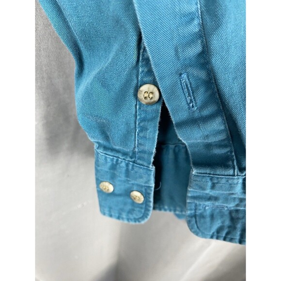 Vintage Wrangler Men's Sz M Teal X Long Tail Long Sleeve Western Shirt - Picture 7 of 14